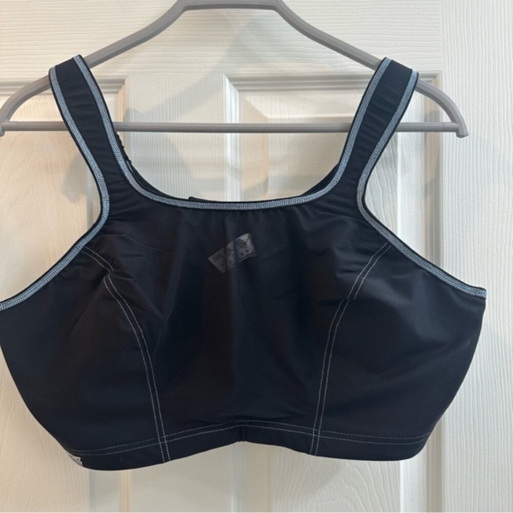 Glamorise Sports Bra Womens Elite Performance Mesh Underwire Black size 44 DD